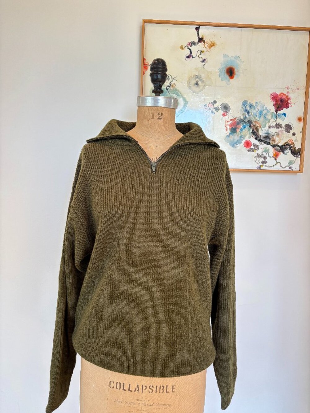 Mens Dark Green Sailor Quarter Zip